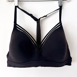 Athleta Black Low Impact V Neck T Back Bra